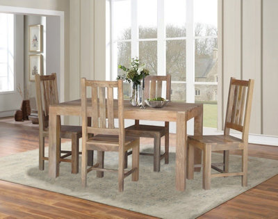 Dakota Dining Table without Chairs - Mango Wood - L90 x W145 x H76 cm ...