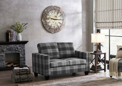 Barnegat Plaid Upholstered Custom Modern Sofa, Barnegat Plaid