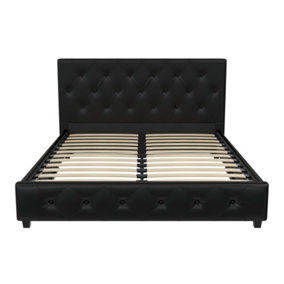 Dakota upholstered bed in black pu