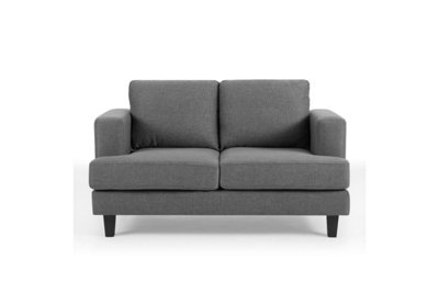 Dale 2 Seater Linen Sofa, Dark Grey Linen Fabric