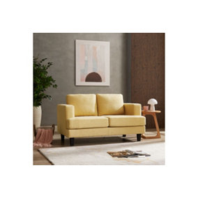 Dale 2 Seater Linen Sofa, Mustard Linen Fabric