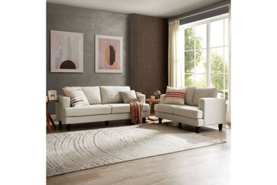 Dale 3 Seater Sofa, Natural Linen Fabric