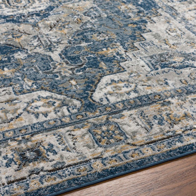 DALILA Vintage Traditional Oriental Boho Charcoal Area Rug 200 x 275 cm