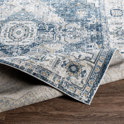 DALILA Vintage Traditional Oriental Boho Charcoal Area Rug 200 x 275 cm