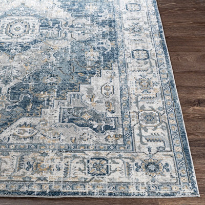 DALILA Vintage Traditional Oriental Boho Charcoal Area Rug 200 x 275 cm
