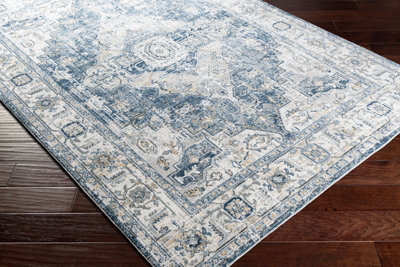 DALILA Vintage Traditional Oriental Boho Charcoal Area Rug 200 x 275 cm