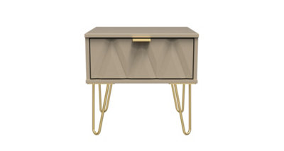 Dallas 1 Drawer Side Table in Mushroom (Ready Assembled)