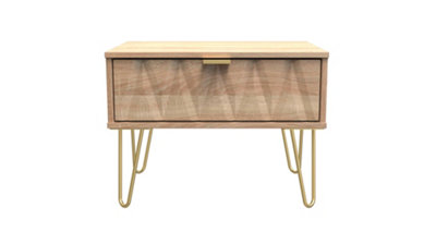 Dallas 1 Drawer Wide Side Table in Bardolino Oak (Ready Assembled)