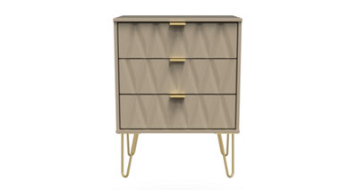 Dallas 3 Drawer Midi Sideboard in Mushroom (Ready Assembled)