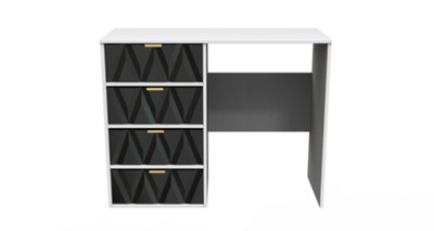 Dallas 4 Drawer Vanity in Deep Black & White (Ready Assembled)