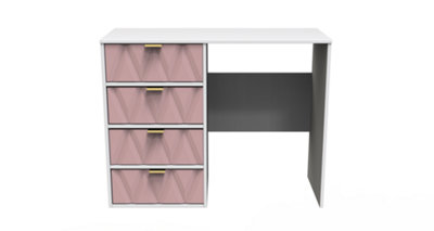 Dallas 4 Drawer Vanity in Kobe Pink & White (Ready Assembled)