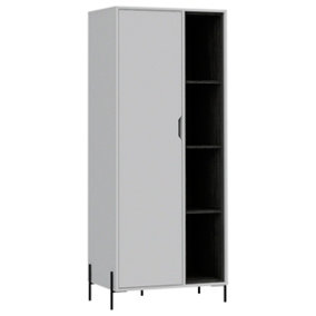 Dallas bookcase display unit, white & carbon grey oak effect