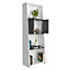 Dallas bookcase with doors, white & carbon grey oak effect