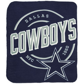Dallas Cowboys Fleece Throw Blue/Grey (One Size)