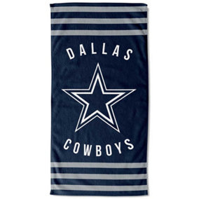 Dallas Cowboys Stripe Beach Towel Navy Blue (One Size)