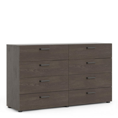 Dallas Double dresser 8 Drawers Rovere Gessato Dark Oak