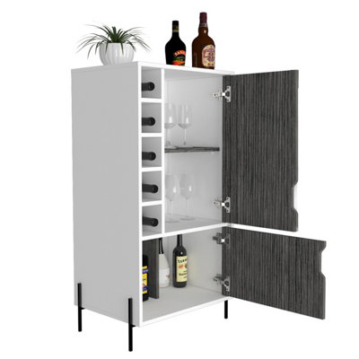 Dallas drinks & storage bar, with 2 x doors, white