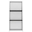 Dallas low bookcase with 3 shelves, white & carbon grey oak effect