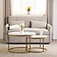 Dallas Round Coffee Table Set - Marble/Gold Effect
