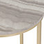 Dallas Side Table - L40 x W40 x H60 cm - Marble/Gold Effect