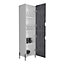 Dallas tall storage cabinet, white & carbon grey oak effect