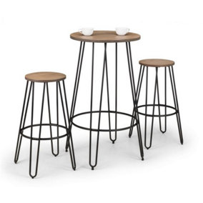 Dalston Round Bar Table with 2 Bar Stools