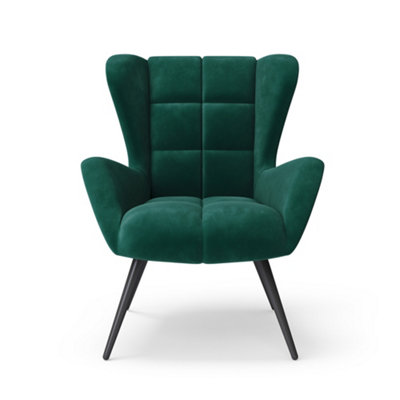 Dalton accent chair in green velvet