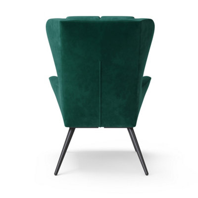 Dalton accent chair in green velvet