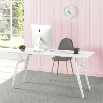 White folding office deals desk