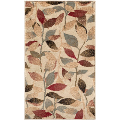 DAMALI Scandi Modern White/Dark Red Area Rug 120 x 160 cm