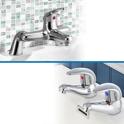 Dame Basin and Bath Mono Mixer Filler Taps Chrome