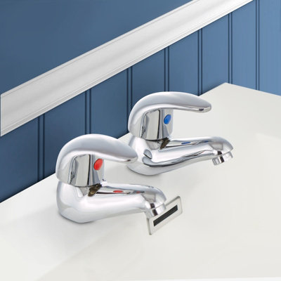 Dame Twin Basin Taps and Bath Shower Mixer Taps Chrome