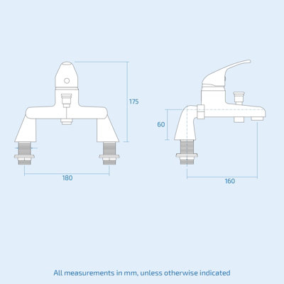 Dame Twin Basin Taps and Bath Shower Mixer Taps Chrome - 7