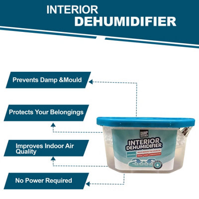 Damp Catch Interior Moisture Absorbing Dehumidifier 400ml x 4Pack for ...