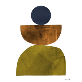 Dan Hobday Modern I Canvas Print Brown/Green/Blue (50cm x 40cm)