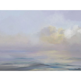 Dan Hobday Tide Sunset Canvas Print Blue/Grey/Yellow (50cm x 40cm)