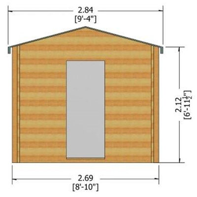 Danbury Log Cabin Home Office Garden Room Approx 9 x 9 Feet