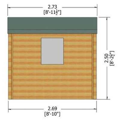 Danbury Log Cabin Home Office Garden Room Approx 9 x 9 Feet - 3