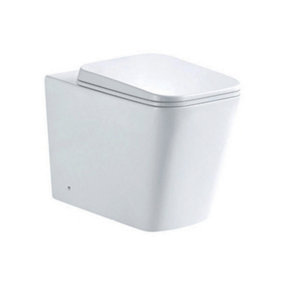 Danby Back to Wall Cermaic Toilet with Soft Close Seat, Quick Release Hinges & Anti Bacterial Glaze