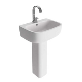Danby Bathroom Ceramic Basin & Full Pedestal with One Tap Hole and Overflow
