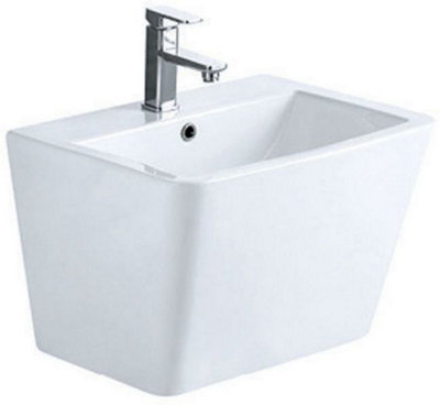 Danby Square Design Wall Hung Ceramic Basin with 1 Tap Hole