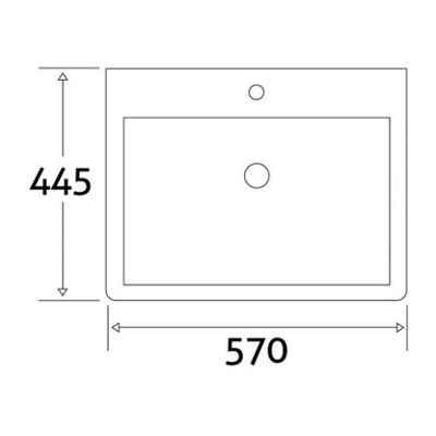 Danby Square Design Wall Hung Ceramic Basin with 1 Tap Hole - 4