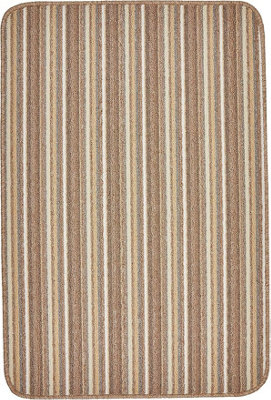 Dandy by William Armes, Ios Stripe Indoor Washable Rug, Cream, 150 x 100