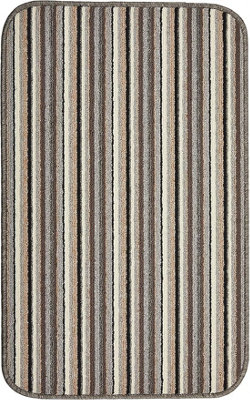 DANDY BY WILLIAM ARMES, IOS STRIPE INDOOR WASHABLE RUG, SILVER, 80 X 50