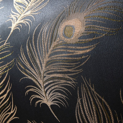 Dandy Decadent Metallic Feather Design Duvet Cover Set