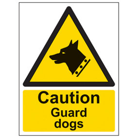 Danger Guard Dogs Secure Warning Sign - Adhesive Vinyl 300x400mm (x3)
