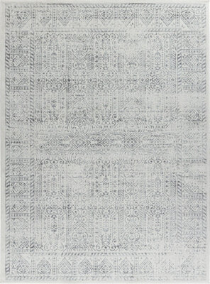 DANIA Vintage Traditional Oriental Boho Grey/Ivory Area Rug 160 x 215 cm