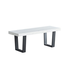 Dannis Dining Bench with Marble Effect - MDF - L120 x W40 x H45 cm