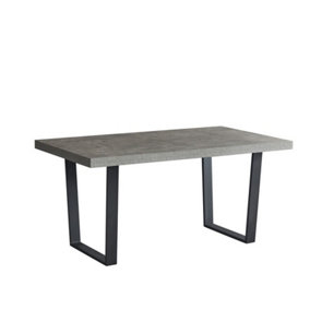 Dannis Dining Table with Concrete Effect - MDF - L160 x W90 x H76 cm
