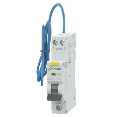 DANSON MINI RCBO 6kA S.P. SINGLE MODULE B-CURVE 50A 30mA 230V TYPE A